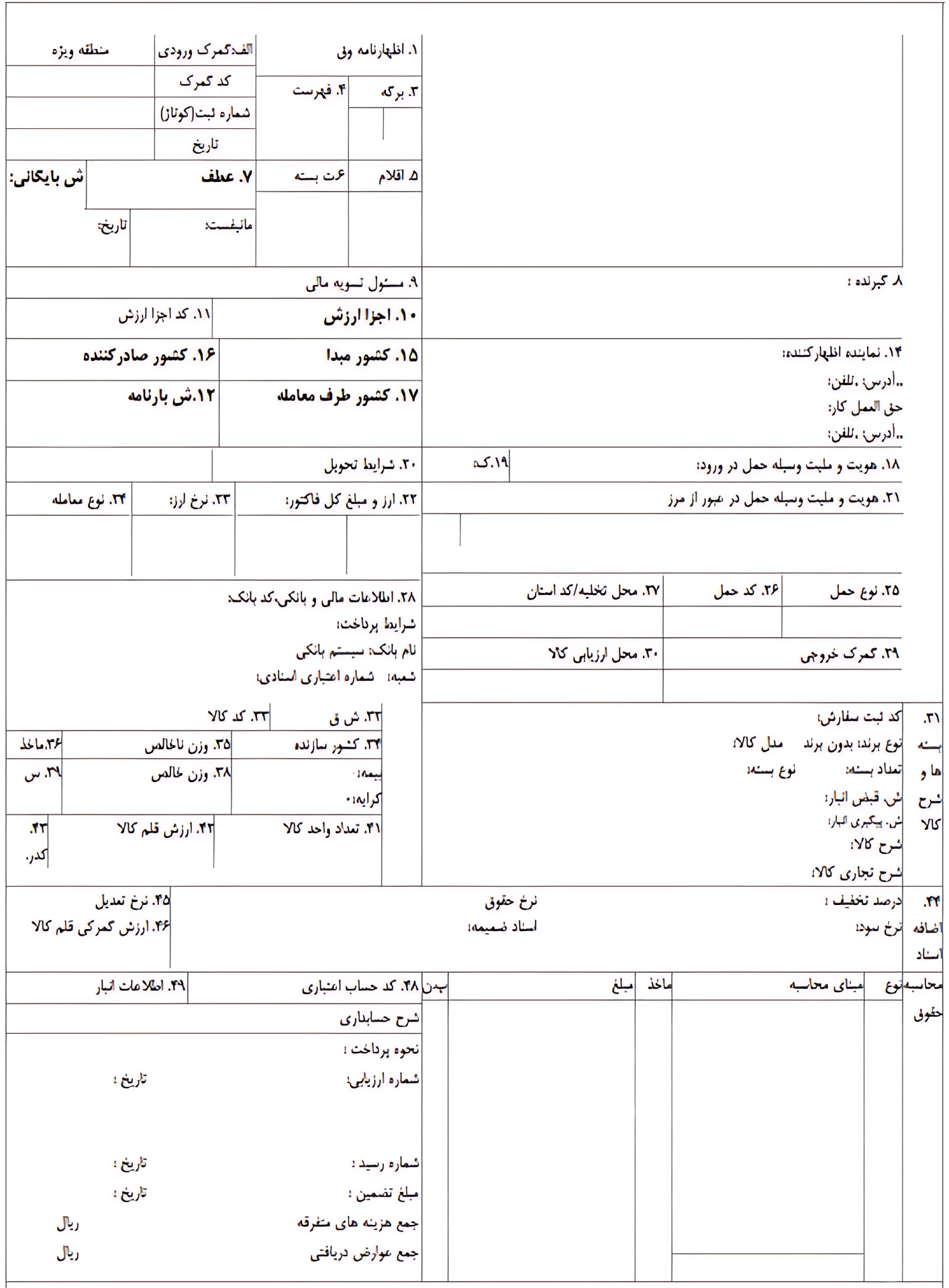 نمونه اظهارنامه